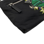 Prada Shoulder Bag Triangle Logo Nylon Universal Frankenstein Silver 3158 — view 9