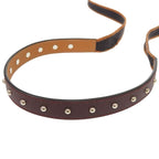 Hermes Carnaby Canvas Leather Brown Silver Hardware Engraved C Necklace — view 4