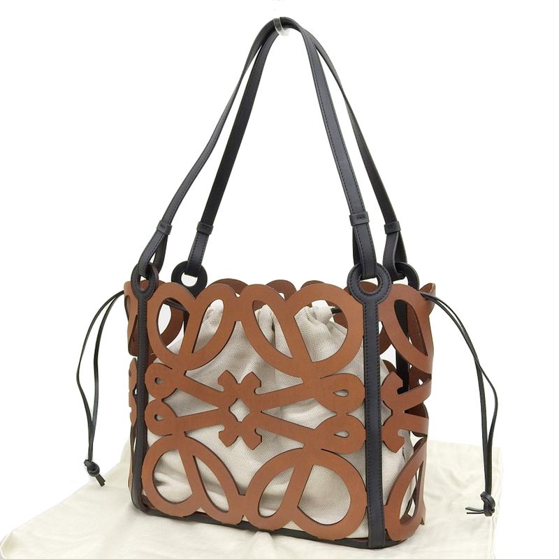 Loewe Anagram Cut-Out Tote Shoulder Bag — view 2