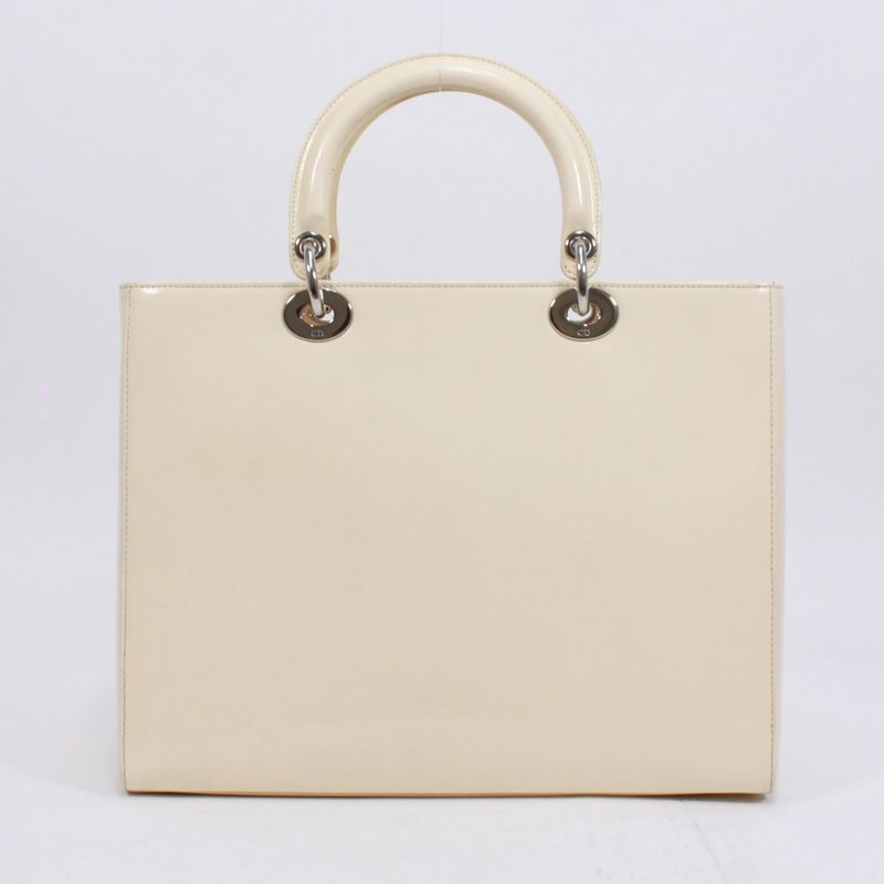Christian Dior Enamel White Handbag Silver — view 2