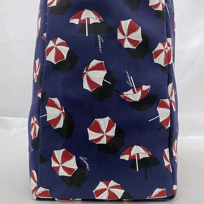 Gucci Tote Bag Navy White Canvas — view 8