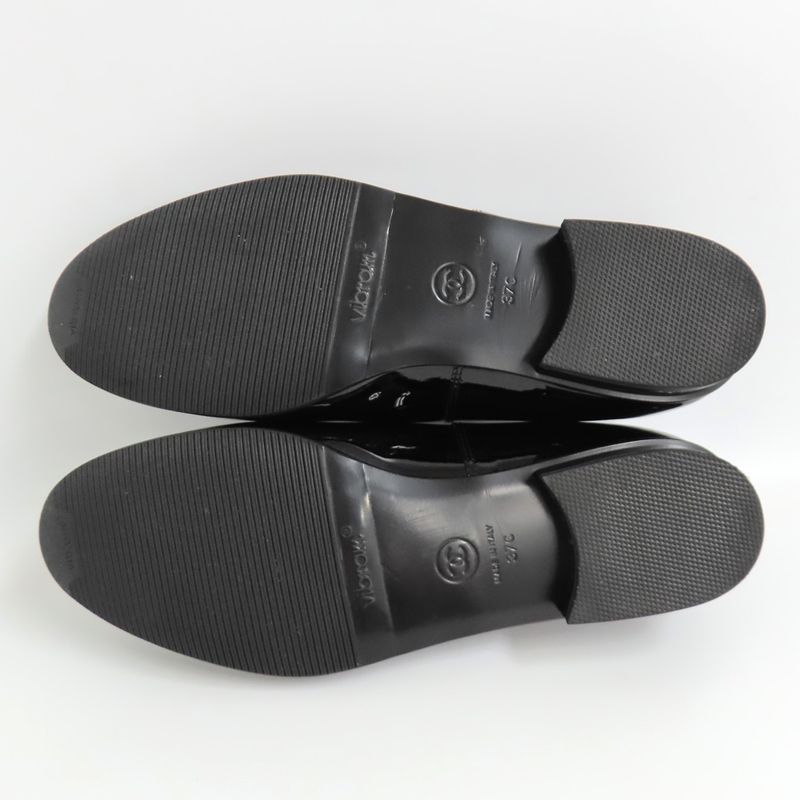 Chanel Loafers 25 C Black Coco Mark 37 Patent Leather Enamel — view 6