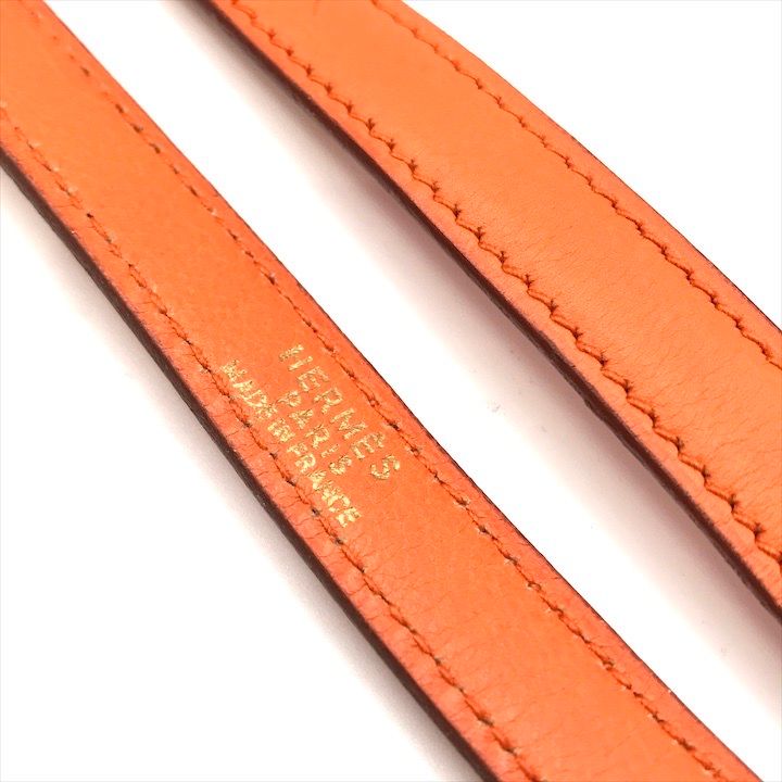 Hermes Kelly Bolide Gold Leather Shoulder Strap Bag Orange — view 6