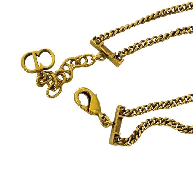 Christian Dior J'a 2 Chain Choker Necklace Antique Gold Metal — view 9
