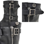 Dior D-major Short Boots Logo Size 37 Black Leather Zip Up — view 8