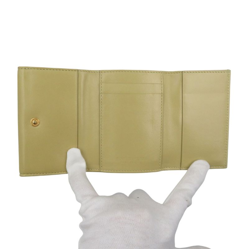 Bottega Veneta Triangle Tiny Wallet Calfskin Gold Hardware Silver — view 3