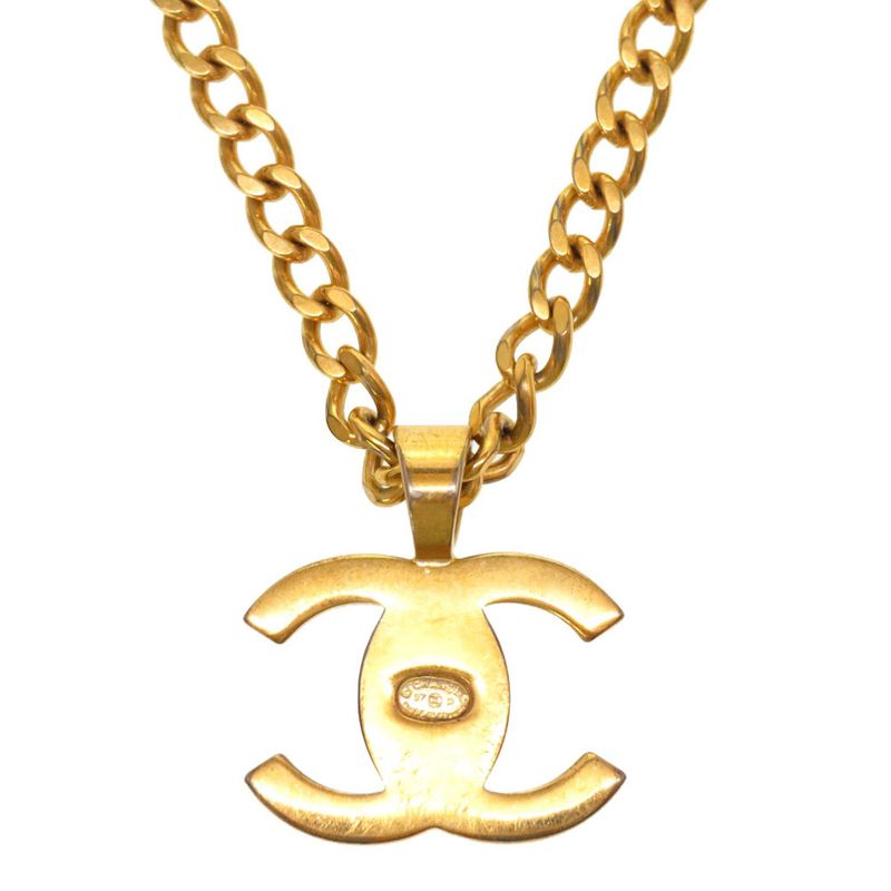 Chanel Turnlock Coco Mark 97 P Vintage Gold Chain Necklace Accessories 0200 — view 5