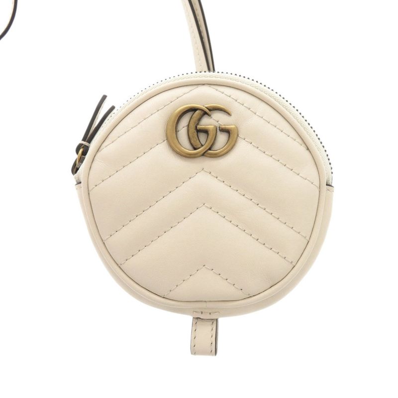 Gucci GG Marmont Leather Black Off White Coin Case 1462 — view 4