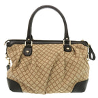 Gucci GG Canvas Leather Beige Black 2-Way Handbag 1465 — view 2