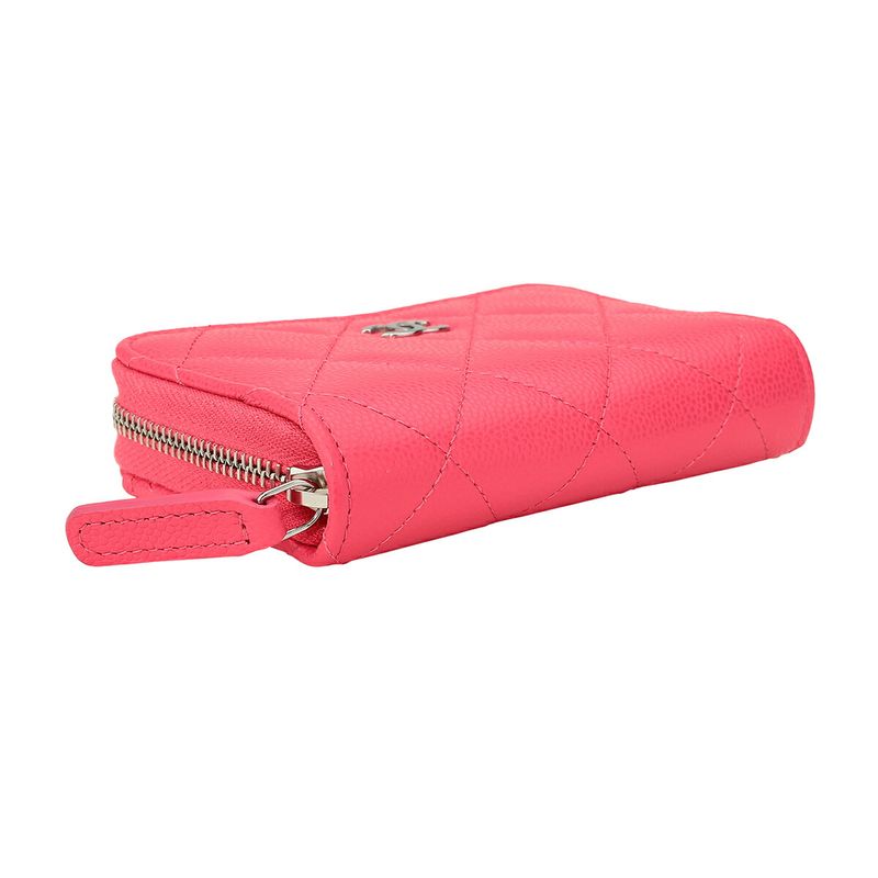Chanel Coin Case Classic Zip Purse Neon Pink — view 3
