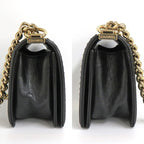 Chanel Boy 20 Chain Shoulder Flap Bag Cuff Black Studs — view 4