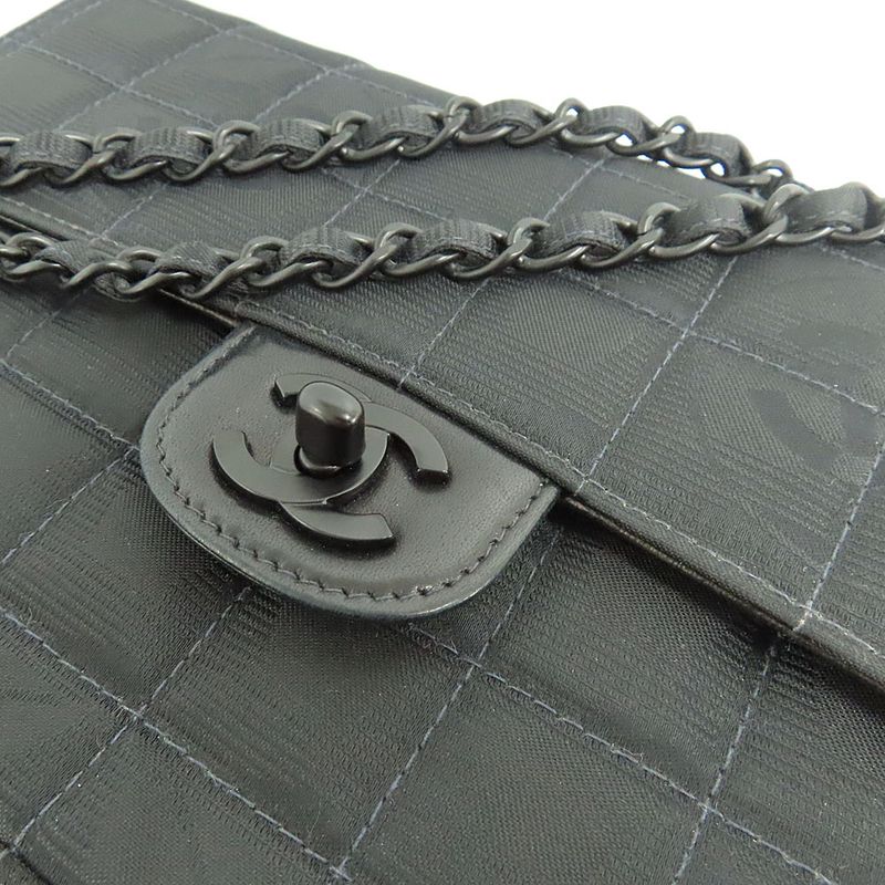 Chanel Vintage New Travel Line All Black Chain Shoulder Bag — view 7