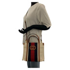 Gucci Interlocking White Brown Gold Hardware Canvas Tote 2-Way — view 7