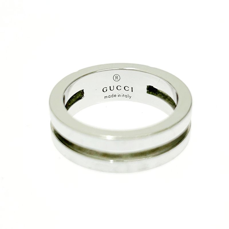 Gucci Silver Logo Double Line Ring 5.6 g 925 Engraved — view 6