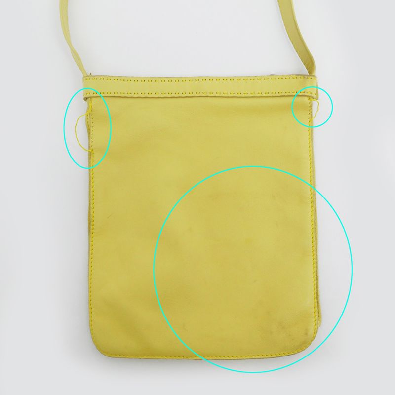 Hermes Tudu Punching Pochette Yellow Silver Hardware Shoulder Bag — view 7