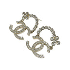 Chanel Earrings Gold Coco Mark Flower Rhinestone — view 3
