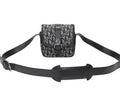 Dior Shoulder Bag Trotter Canvas Leather Black Galliano
