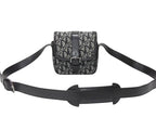 Dior Shoulder Bag Trotter Canvas Leather Black Galliano