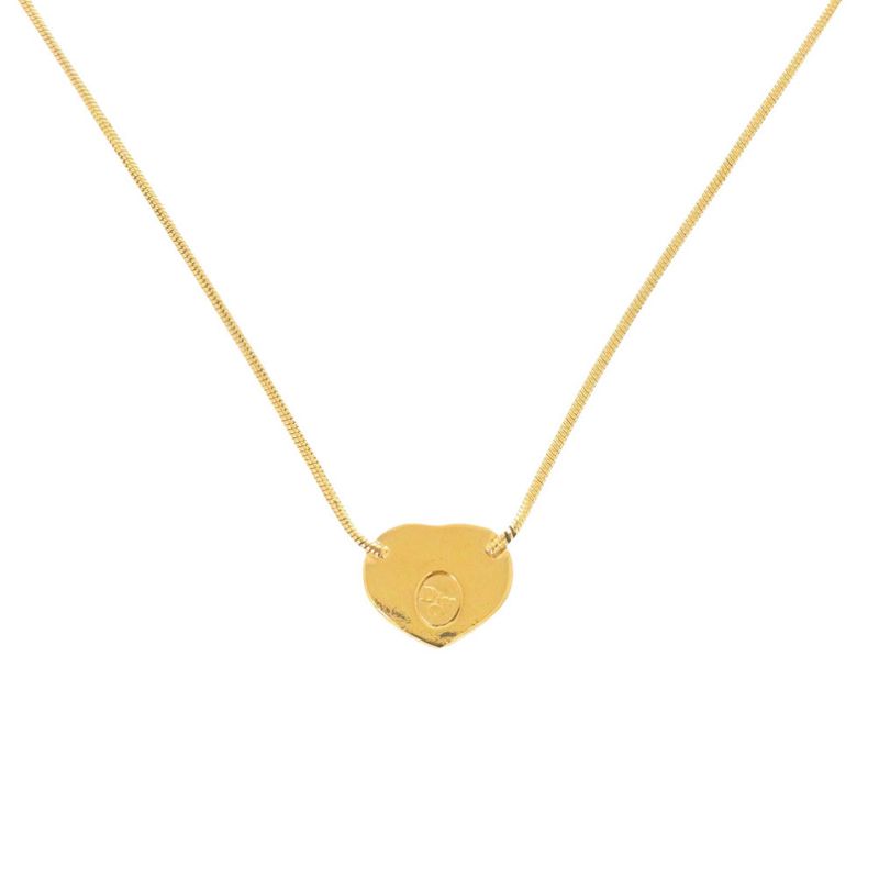 Dior CD Heart Metal Gold Necklace 0656 — view 3