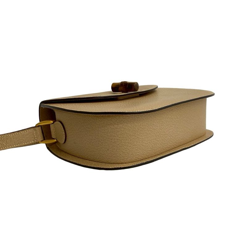 Gucci Vintage Bamboo Turnlock Leather Shoulder Bag — view 8