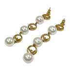 Fendi F Is Earrings Earring Gold Rhinestone Pearl — view 7
