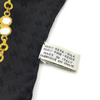 Chanel Gripoix Pattern CC Logo Scarf Silk 100% Black — view 5