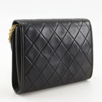 Chanel Quilted Mini Chain Shoulder Lambskin Black Bag — view 3