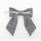 Hermes Barrette Karma Twill Noir Black Gray Silver Hardware Hair — view 5
