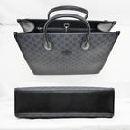 Gucci Tote Bag Interlocking G 2-Way Hand Black Shoulder Leather — view 5