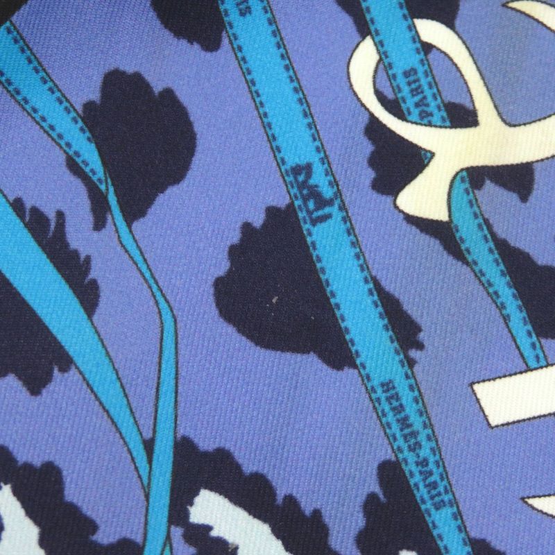 Hermes Carre 40 Monsieur ET Madame & Silk Blue Scarf 0821 — view 6