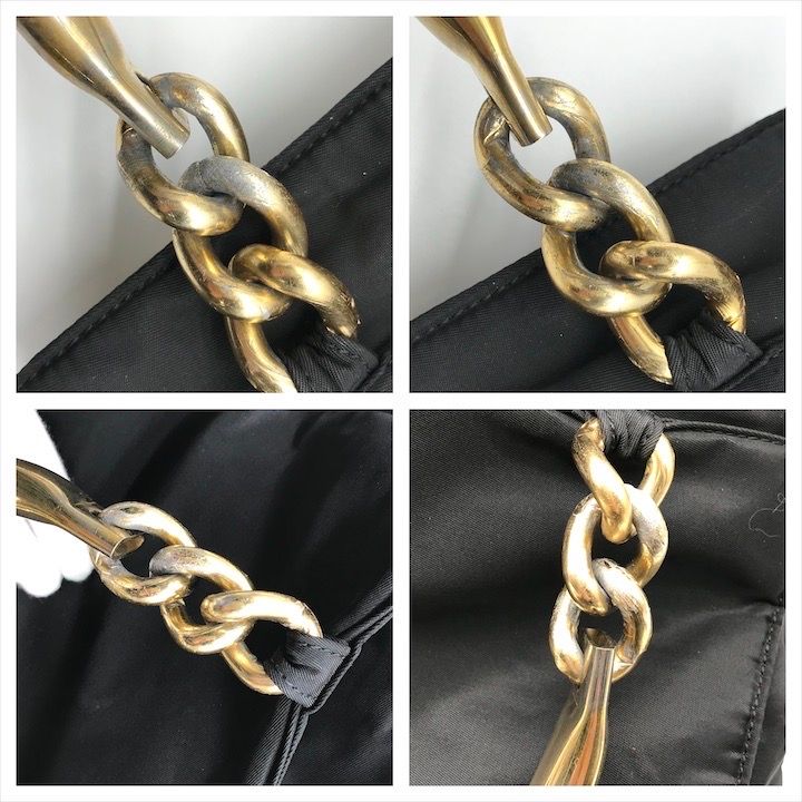 Prada Nylon Tessuto Metal Handle Hand Bag Black Bag — view 9