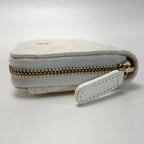 Chanel Coco Mark Caviar Leather Classic Zip Coin Purse Quilted Ap0216 White — view 3