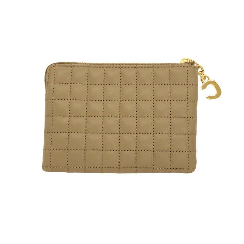 Celine CC Charm Quilted Coin Case 10 B823 bfl Brown — view 2