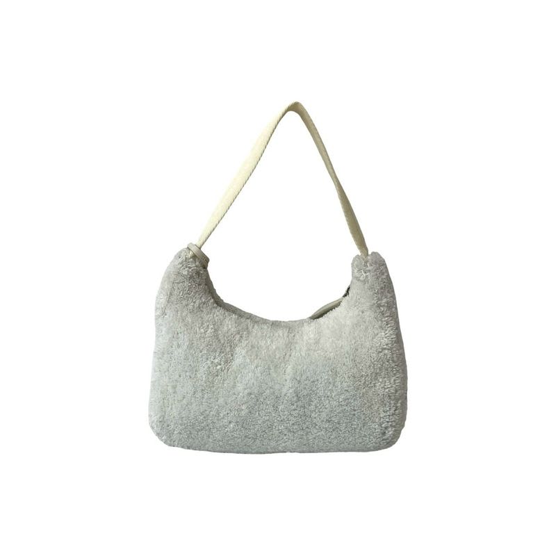 Prada Terry Mini Triangle Logo Hardware Pile Handbag One Shoulder Bag