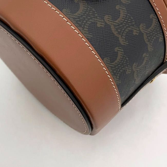 Celine Shoulder Bag Tambour Brown Triomphe Canvas — view 3