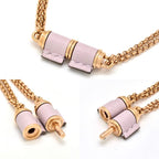 Hermes Charnieres PM Necklace Swift Leather Gold Color Metal Neck Circumference — view 6