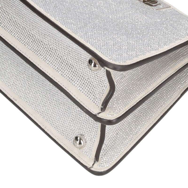 Fendi 8 Bn327 Peekaboo Icy Youth Small 2-Way FF Pattern Crystal Handbag — view 4