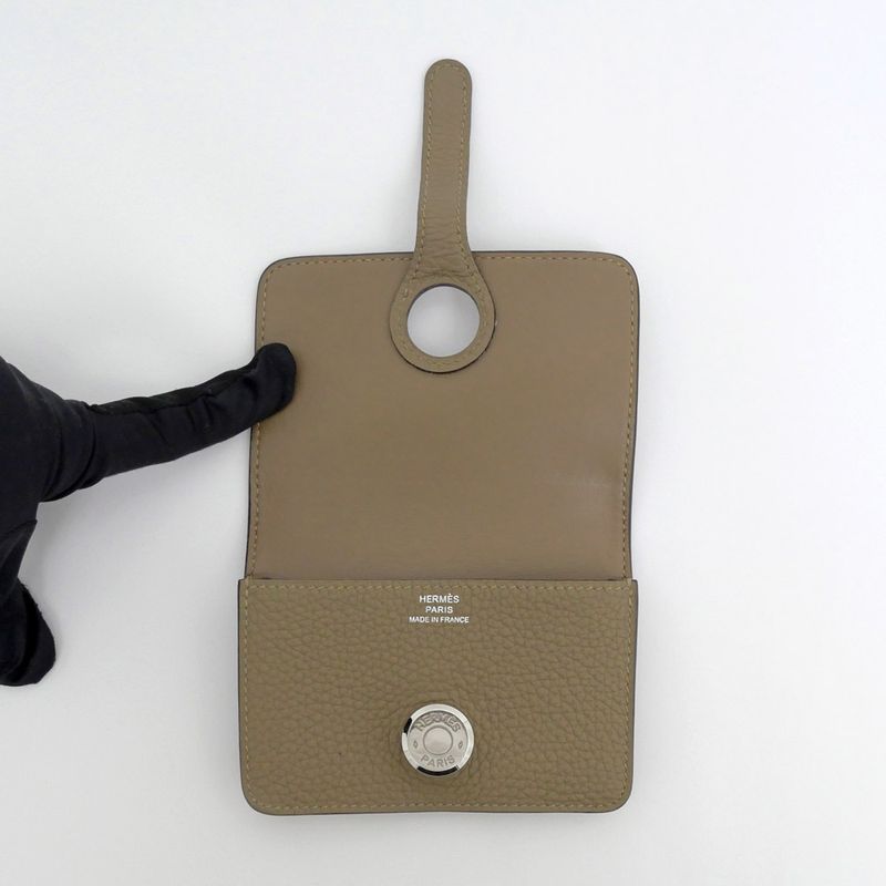 Hermes Dogon Card Case Brown Silver Hardware Togo Leather — view 7