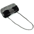 CHANEL Coco Chain Shoulder Handbag Tweed Fur Lizard Leather Black — view 6