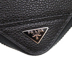 Prada Soft Calf Triangle 2 Ml317 Leather Black 0781 Long Wallet — view 8