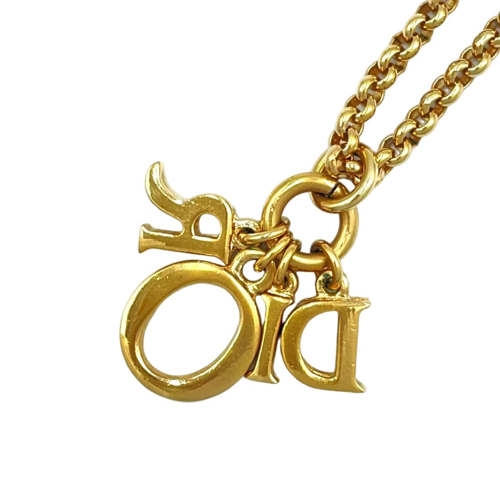 Dior Vintage Logo Gold Plated Necklace — view 2