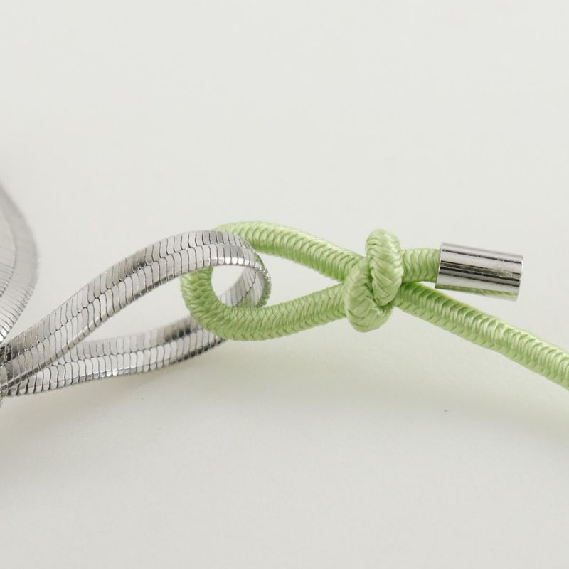 Dior CD Ribbon Metal And Rubber Silver Yellow Green 4.6 g Bracelet — view 5