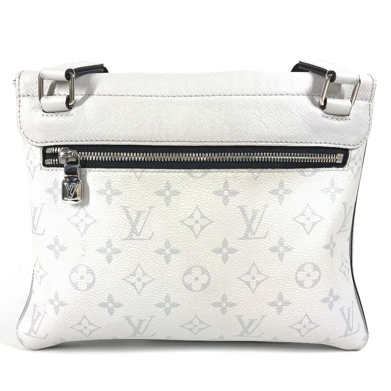 Louis Vuitton Shoulder Bag Flap Messenger Taiga Leather White — view 2