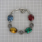 Gucci Multi-stone Bracelet Silver 925 Red Blue Yellow Green E1036 — view 5