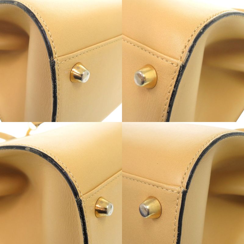 Christian Dior Vintage Leather Beige Gold Hardware Shoulder Bag 0697 — view 4