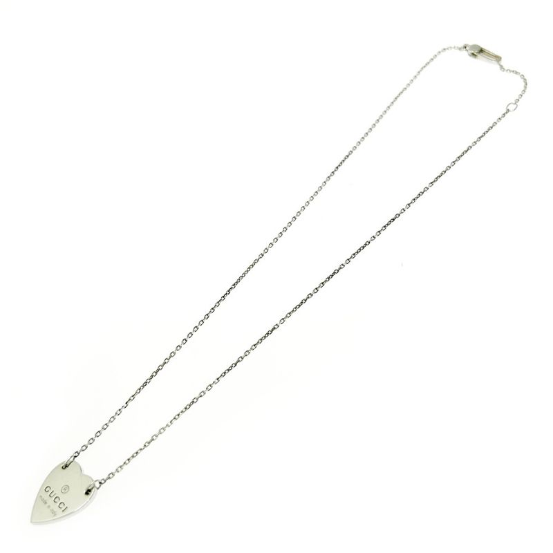 Gucci Silver Logo Heart Necklace 8.0 g 925 Engraved — view 4