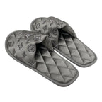 Louis Vuitton Homey Line Monogram Flat Shoes Satin Gray Slippers Room — view 4