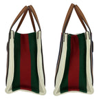 Gucci Interlocking White Brown Gold Hardware Canvas Tote 2-Way — view 8