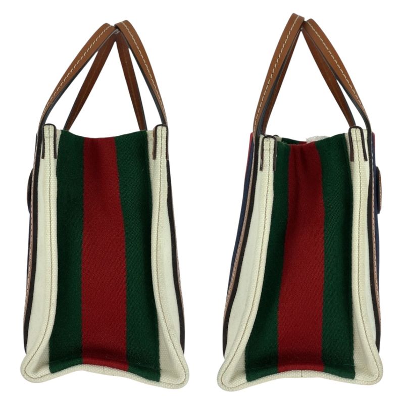 Gucci Interlocking White Brown Gold Hardware Canvas Tote 2-Way — view 8