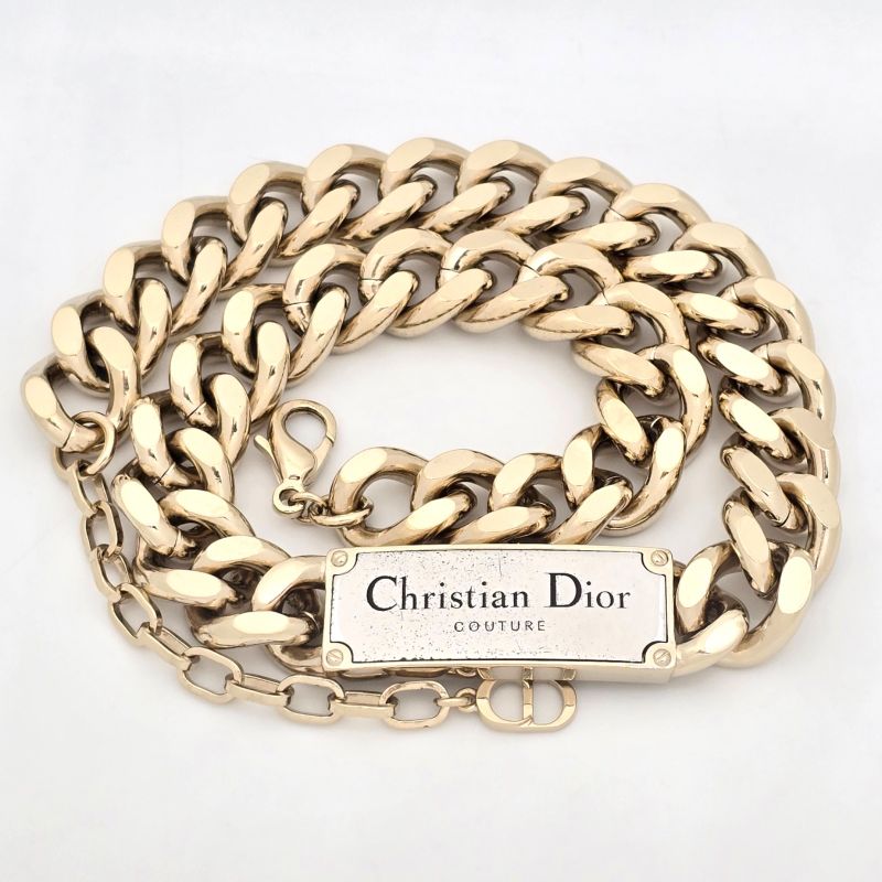 Christian Dior Couture Plate Choker Necklace 48 cm Long Light — view 4